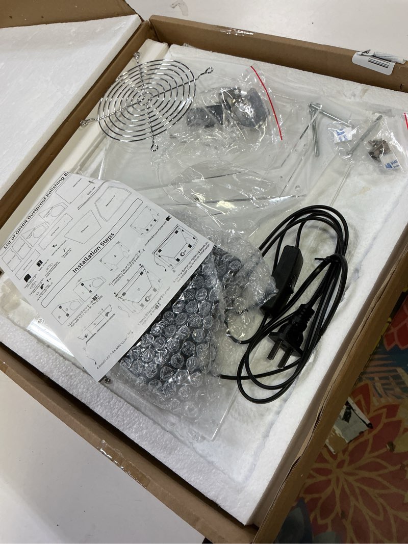 Condition photo showing As Is for table polisher dust box w/fan for grinding, polishing, sanding, coloring, micro engraving, grinding table polisher dust box with transparent acrylic cover, led light, 20w fan & 2 dust collection bags