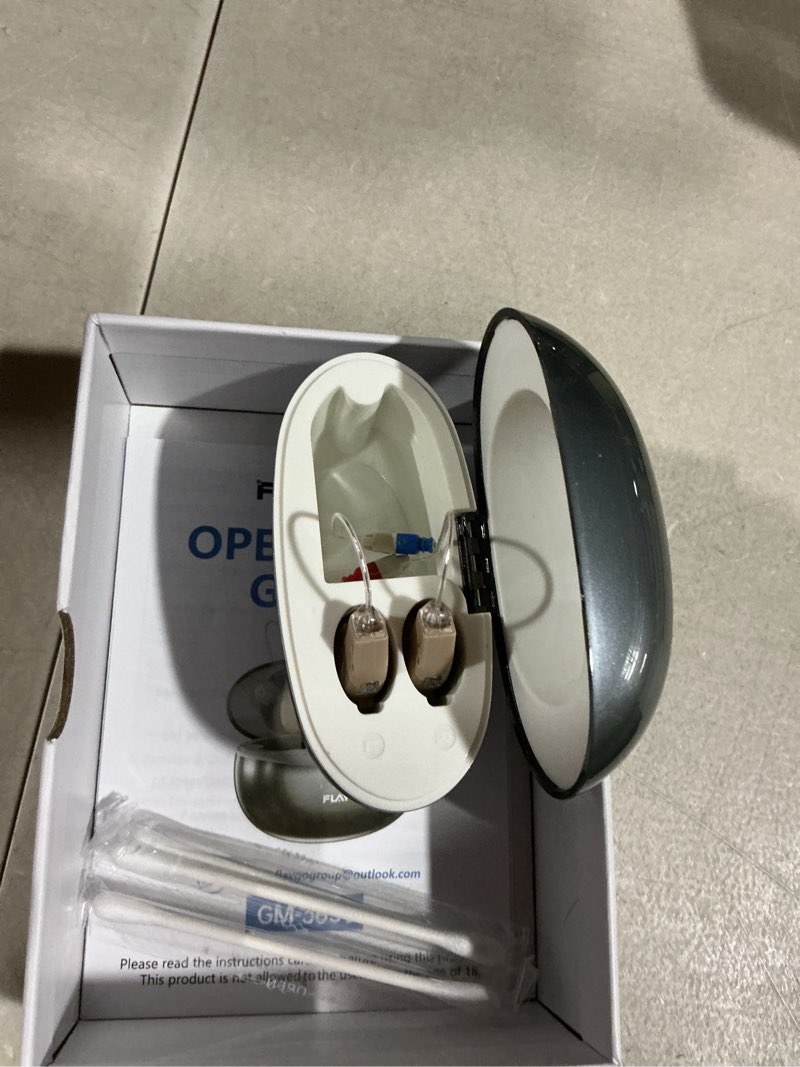 Condition photo showing As Is for flaygo rechargeable hearing aids for seniors' hearing loss - latest 16-channel digital otc hearing aid with intelligent noise cancellation, medical-grade materials, comfortable wearing medical-grade materials, comfortable & anti-slip for secure wearing