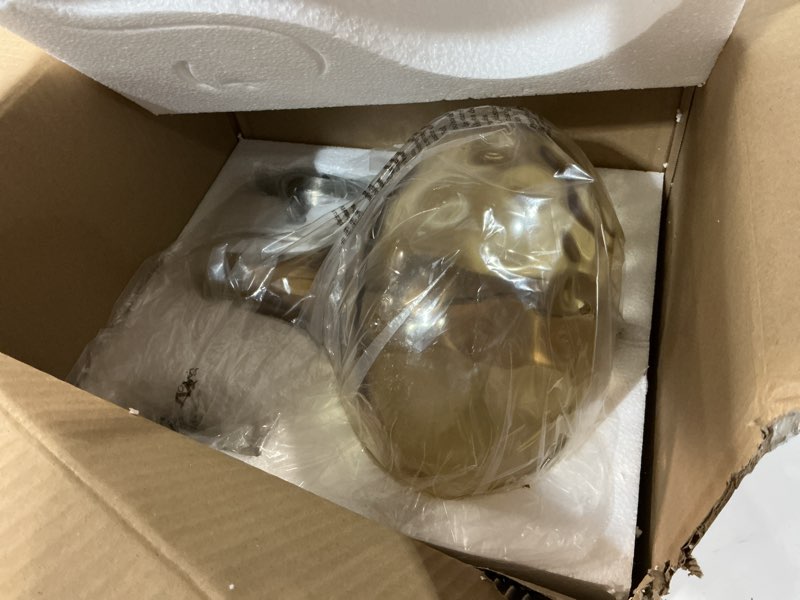 Condition photo showing Good Condition for catiner 11" amber hammered glass pendant light, blown glass hanging light fixture with brushed nickel finish, vintage modern ceiling light for kitchen island, dining room, hallway, living room