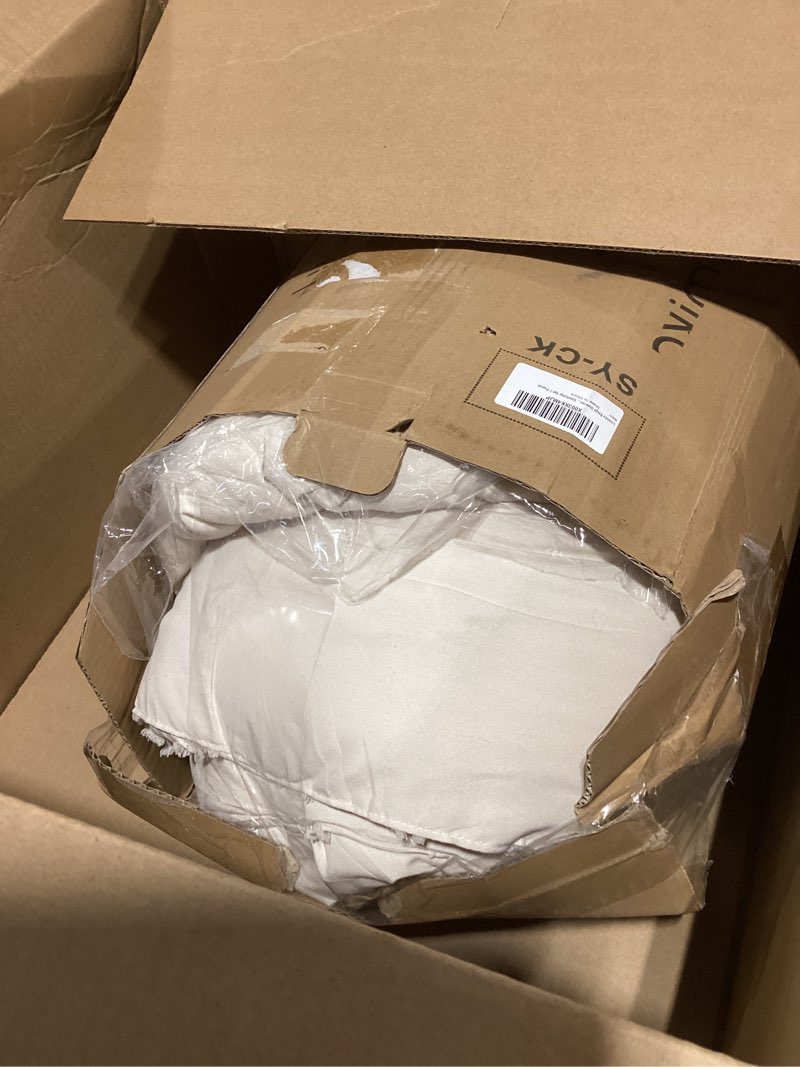 Condition photo showing As Is for Litanika California King Comforter Set with Sheets Beige - 7 Pieces Bed in a Bag Cal King Cream Boho Tufted Complete Bedding Sets with Comforter, Sheets, Pillowcases & Shams California King (104"x96") Beige