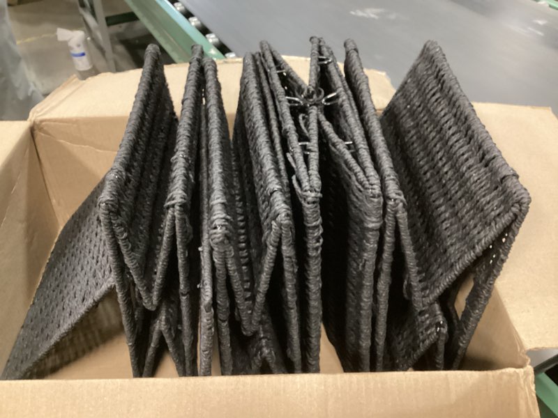 Condition photo showing Good Condition for UBBCARE 4 Pack Wicker Basket, 13×13 Storage Cubes with Label, Foldable Cube Storage Bin with Handle, Square Storage Basket for Shelves, Woven Paper Rope Basket for Organizing, Black 4pack-13L×13H×12.2W Black