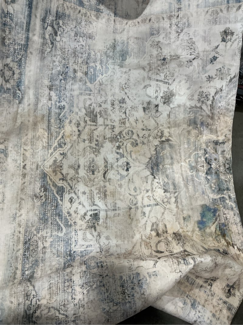Condition photo showing As Is for (size unkown)safavieh eclipse collection beige/light grey ecl229b modern abstract distressed viscose area rug