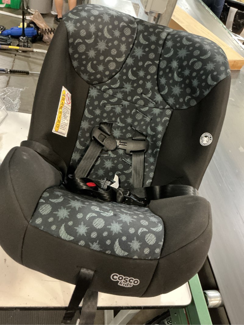 Condition photo showing As Is for cosco kids scenera extend infant & toddler convertible car seat, moonlit night, black