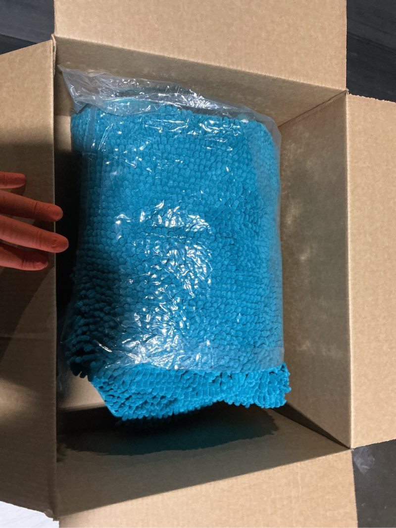 Condition photo showing Good Condition for muddy mat® | super absorbent door mat indoor, microfiber quick dry chenille entryway rug, non-slip front door mat, indoor mats for entryway, machine washable pet rug, teal 48" x 60"