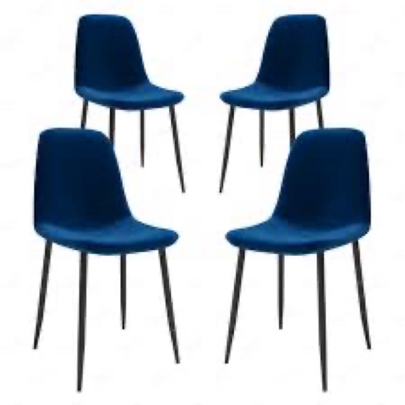 Kaydnce Upholstered Side Chair, Scoop-Back Curved Backrest, Foam Padded Seat w/Slim Legs