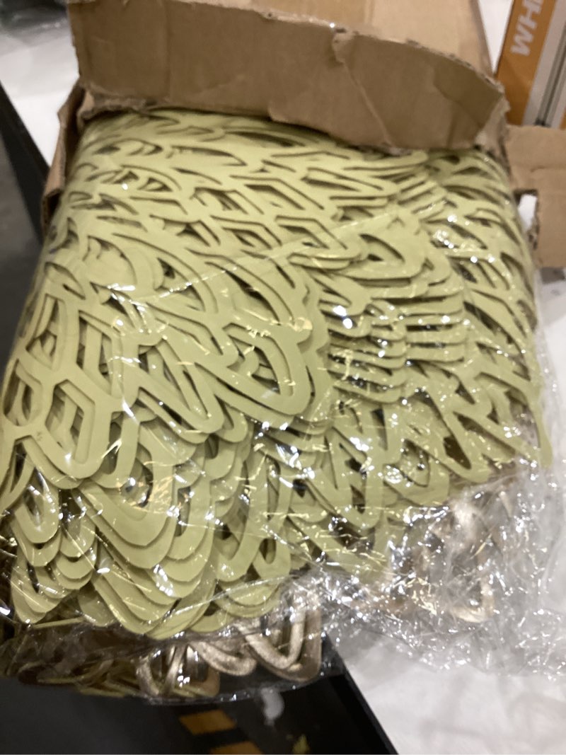 Condition photo showing Good Condition for 24 Pcs Gold Round Placemats 15 Inch Leaf for Dining Table Mats Hollow Flower Set Winter Party Wedding Holiday Festival Centerpiece