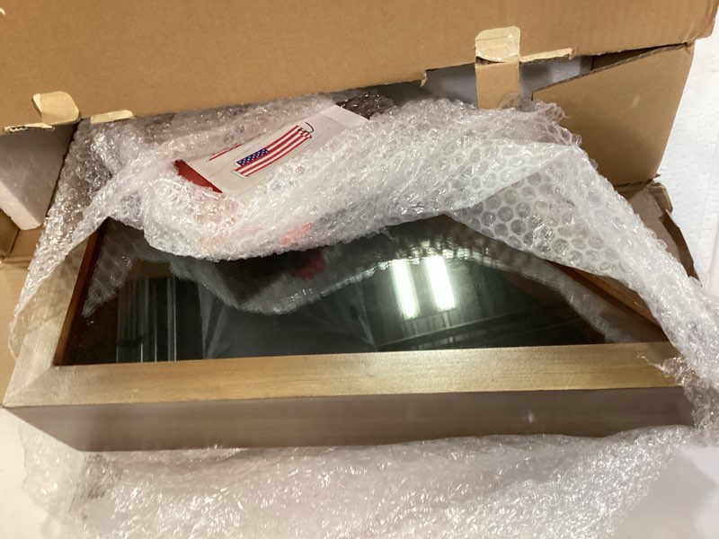 Condition photo showing Good Condition for HBCY Creations Flag Display Case for 5' x 9.5' American Veteran Burial Solid Wood Rustic Brown Frame with Glass Front Wall Mount or Standing Display, Box Rustic Brown 9.5'x5' flag case