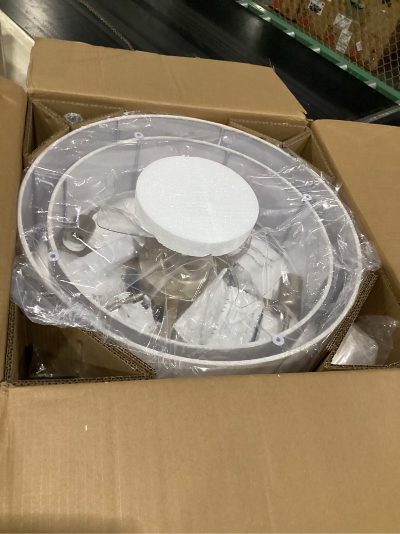 Condition photo showing New/Like New for 20" boho ceiling fans with lights, coastal fandelier chandelier ceiling fan with light remote control, caged with 6 speeds for bedroom, nursery (beige)