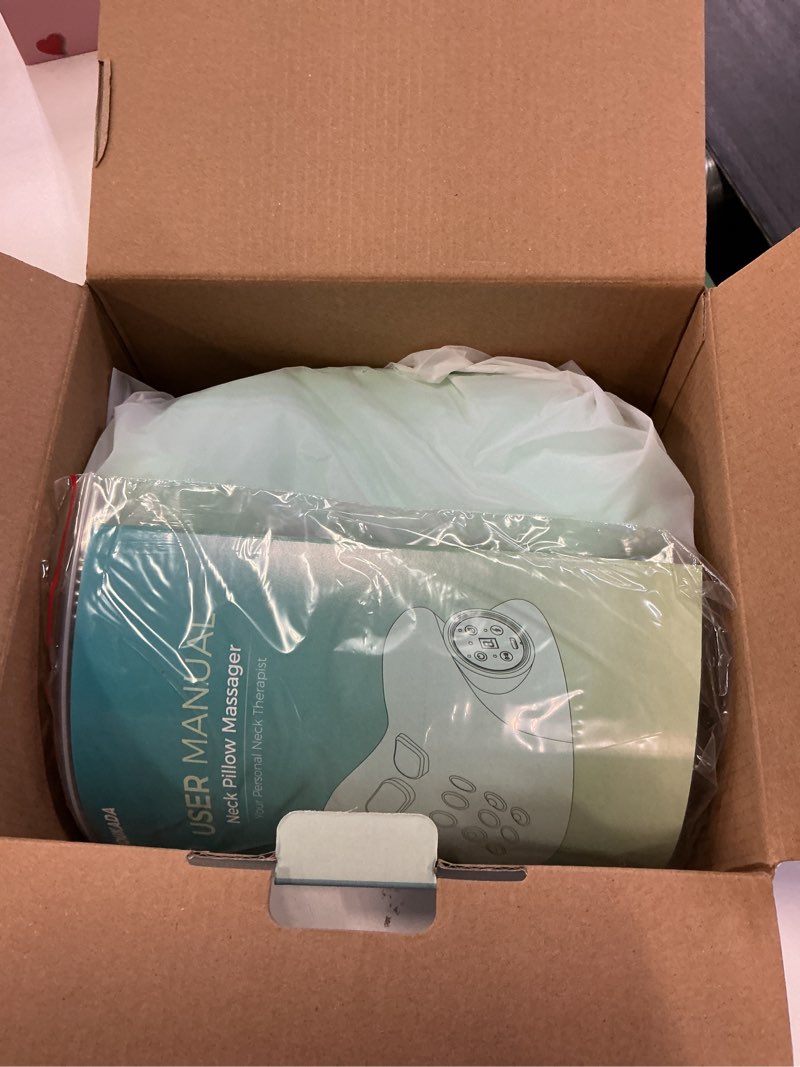 Condition photo showing New/Like New for YOUKADA 2025 Upgarded Neck Massager, 3 in 1 Modes, Shoulder Relaxer, Neck Stretcher with Heat for Pain Relief, Ergonomic 26°Shoulder Massager, Portable for Car/Office/Home (Green) Light Green