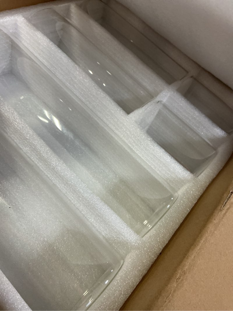 Condition photo showing Good Condition for meekoo 24 pcs glass cylinder vase 4, 8, 12 inch floating hurricane candle holder clear tall flower vase wedding centerpieces vases for formal dinners party event rustic home office