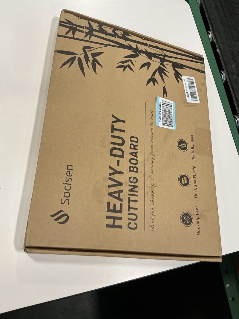 Condition photo showing New/Like New for Extra Large Bamboo Cutting Board Non Slip Over Sink Kitchen 2025 First Apartment Essentials Wooden Cutting Board New Home Must Haves Accessories House Warming Decor Housewarming Hostess Host Gifts 20*15in