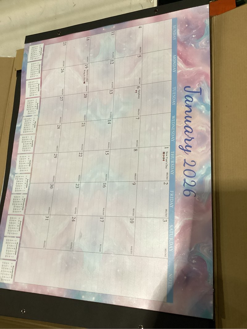 2026 Desk Calendar Large 22x17 – Desk Top Calendar 2026 with plastic cover