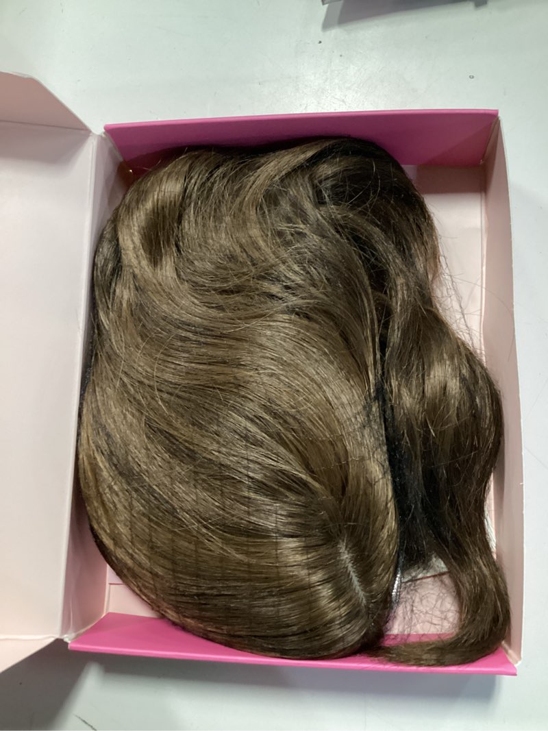 Condition photo showing Good Condition for paneway 16 inch hair topper for women thinning hair, synthetic clip in hairpiece with natural volume and breathable base 16 inch warm chestnut brown