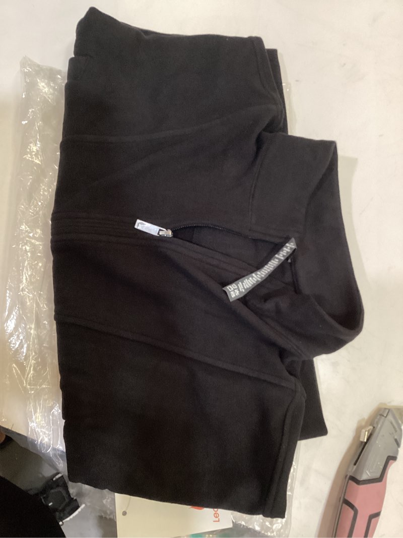 Condition photo showing New/Like New for women's fleeced performance jacket - full-zip stand-up collar, warm fleece for winter daily wear small black