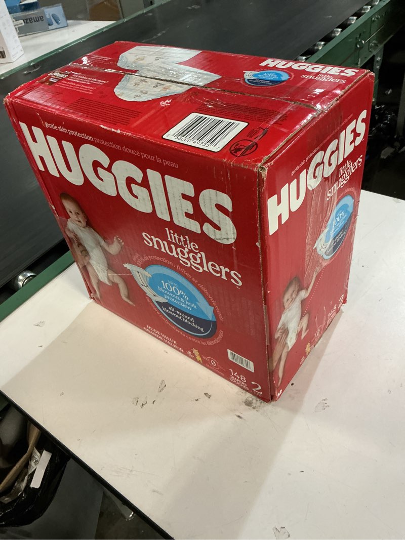 Condition photo showing New/Like New for Huggies Size 2 Diapers, Little Snugglers Baby Diapers, Size 2 (12-18 lbs), 148 Count Size 2 148