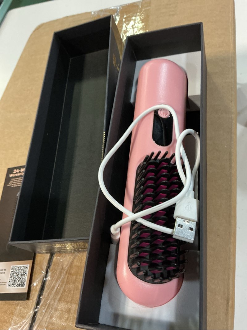 Condition photo showing Good Condition for go brush pro 2026, cordless hair straightener brush, mini hair straightener with 4 temperature settings, portable hair straightener brush with mch heating and ionic & ceramic care for women (pink)