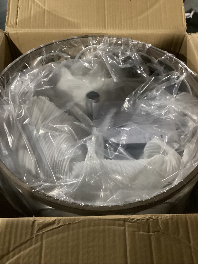 Condition photo showing New/Like New for Semi Flush Mount Ceiling Light Fixture,Rustic Vintage 5-Light Chandelier Lighting21.7 (Silver),Wood Grain with Round Metal Shade for Dining Room Hallway Entryway Bedroom Living Room