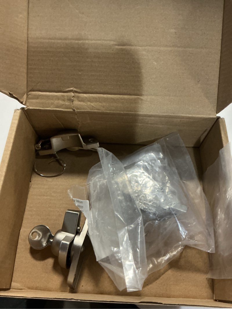 Condition photo showing As Is for qcaa heavy duty keyed sash lock, child-proof security, only unlock with key, ctc 1.77", nickel plated, 2 pack, made in taiwan 2 pack nickel plated
