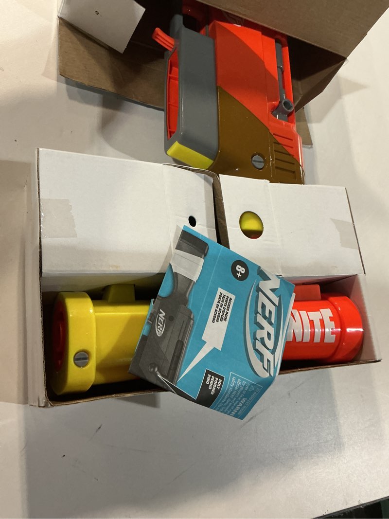 Condition photo showing Good Condition for Nerf Fortnite HR Dart Blaster, Ruff Wrap Design, 6-Dart Elite Clip, 6 Nerf Elite Darts, Rotating Bolt Action, Detachable Barrel