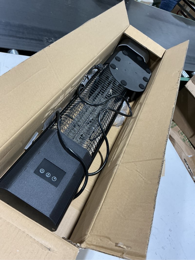 Condition photo showing Good Condition for outdoor electric patio heater, 3-in-1 heater with audio speaker & rgb light, 1500w infrared tower standing, 43-inch, ip65 water & snow proof for patio, deck, garage & sunroom, aluminum unibody design