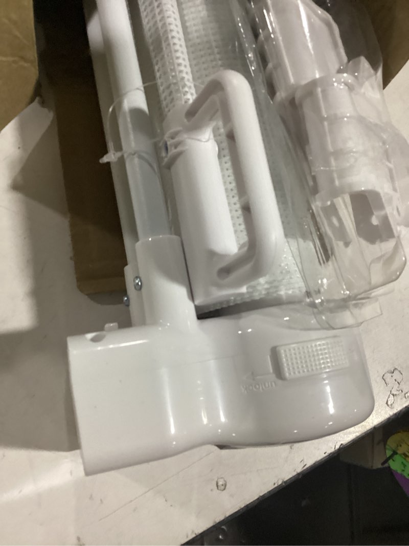 Condition photo showing As Is for 28" tall retractable dog gate, 80" wide reinforced retractable baby gates with support rods, walk through baby gate easy step-over short pet gate small dog gate, puppy gates for doorways/stairs, white white (28" tall x 80" wide)