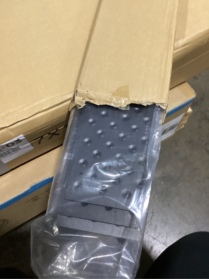 Condition photo showing Good Condition for 8 Pcs 30 x 3.75 Inch Non Slip Aluminum Stair Tread Metal Stair Outdoor Anti Slip Stair Treads Nosing Powder Coated Black Stair Treads with Carbon Steel Screws for Wood Ramp Deck Steps