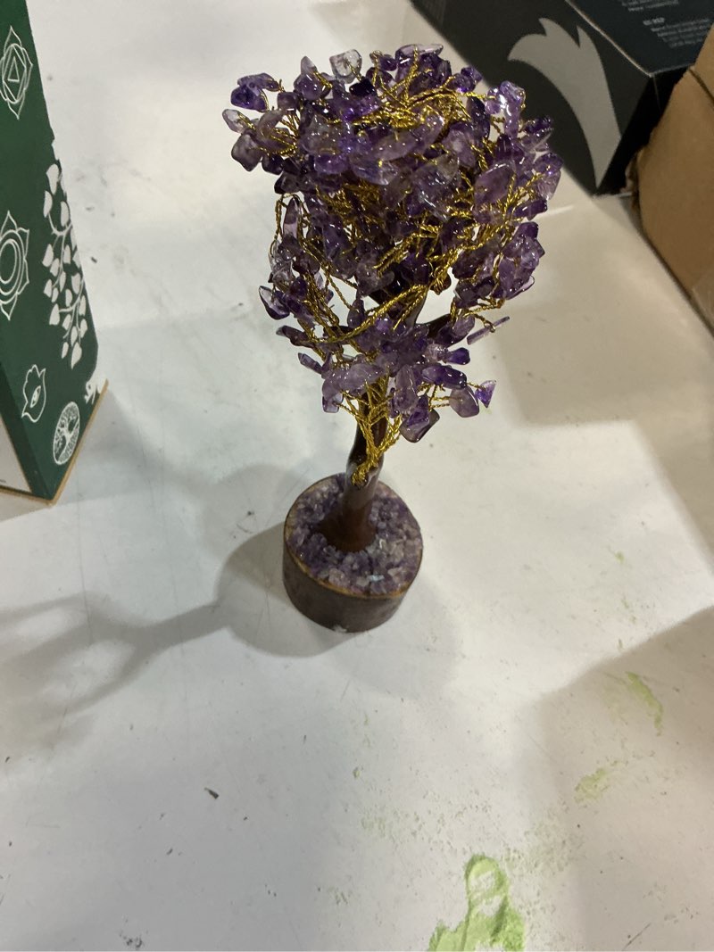 Condition photo showing Good Condition for crocon® amethyst tree of life, birthday gifts for women & men, purple house decor for shelf healing crystals, spiritual gift purple decor, house warming gifts new home, birthday gift for mom sister bg amethyst (golden wire)