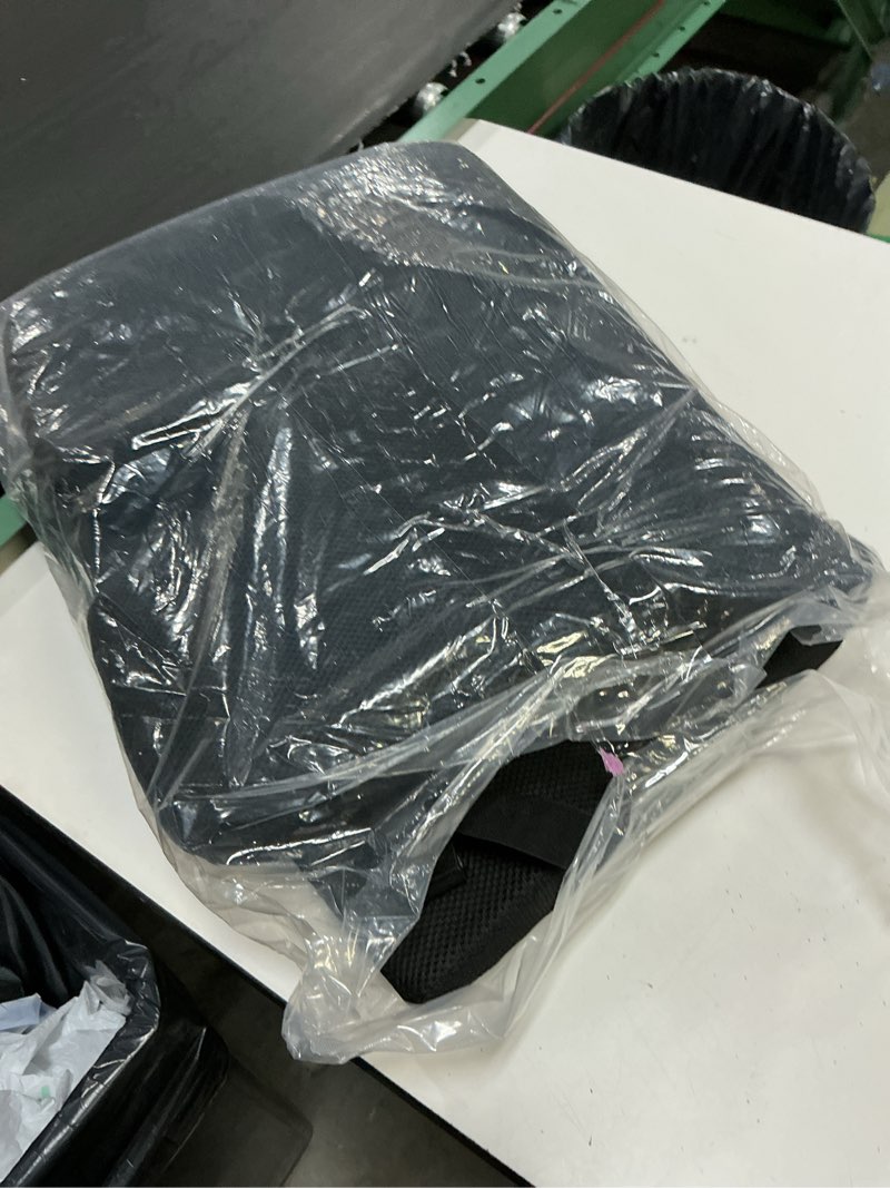 Condition photo showing As Is for wheelchair cushions, 18''x16''x 3'' gel wheelchair seat cushion with lumbar pillow, (2-piece set) for relieve sciatica, back, coccyx, pressure sore, pressure relief, with anti-slip cover, strap foam
