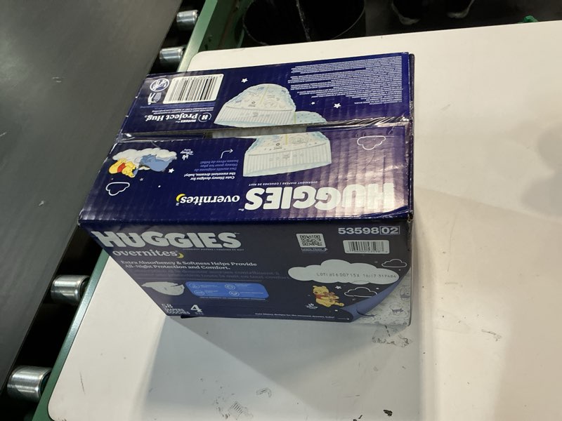 Condition photo showing New/Like New for Huggies Overnites Size 4 Overnight Diapers (22-37 lbs), 58 Ct, Packaging May Vary Size 4 58
