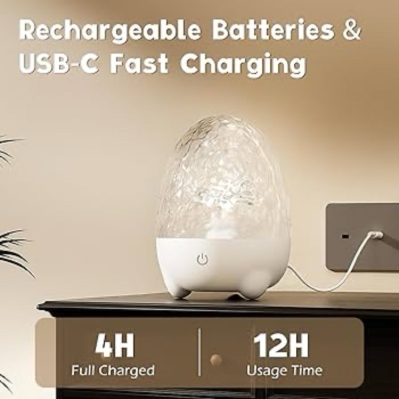 rechargeable shower lights for inside shower, 17 colors rgbw waterproof shower lamp with bluetooth speaker, ocean wave projector light with remote control, led water ripple lamp for bathroom, bedroom