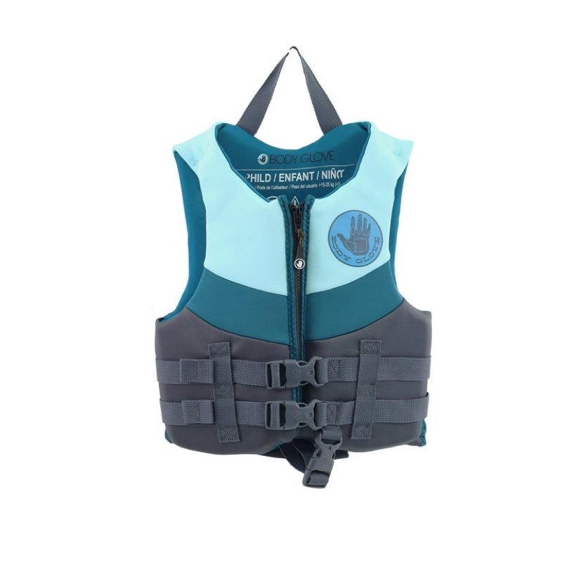 body glove child's neoprene pfd life jacket and vest, boy, 33-55 lbs., blue