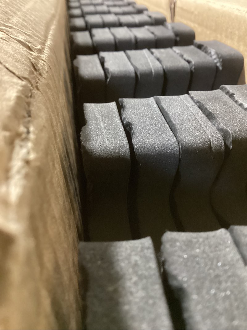 Condition photo showing As Is for ProsourceFit Puzzle Exercise Mat ½ in, EVA Interlocking Foam Floor Tiles for Home Gym, Mat for Home Workout Equipment, Floor Padding for Kids, Black, 24 in x 24 in x ½ in, 24 Sq Ft - 6 Tiles Black - 1/2 Inch - 24 Sq Ft - 6 Tiles