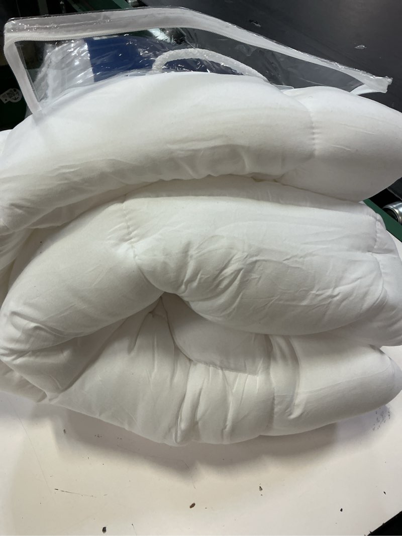 Condition photo showing Good Condition for cloud-like queen mattress topper - 100% cotton top mattress pad for back pain relief - breathable & naturally cooling for hot sleepers, white white queen