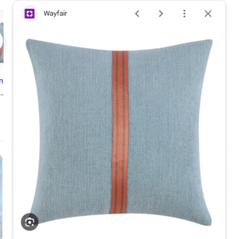 Breton 22" Cotton Linen Blend Throw Pillow, Blue
