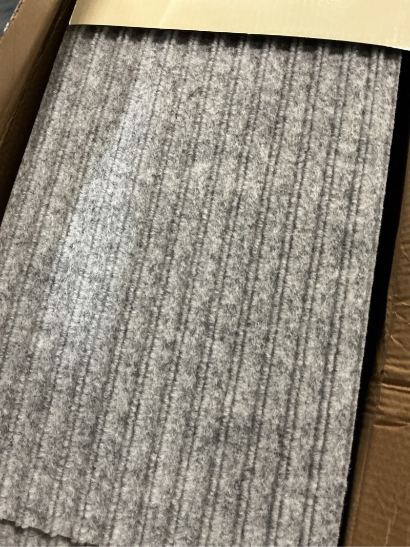 Condition photo showing New/Like New for mbigm 8" x 30" (15 in pack) non-slip carpet stair treads non-skid safety rug slip resistant indoor runner for kids elders & pets with reusable adhesive - light gray - carpet pads for stairs 8" x 30" - 15 pcs light gray
