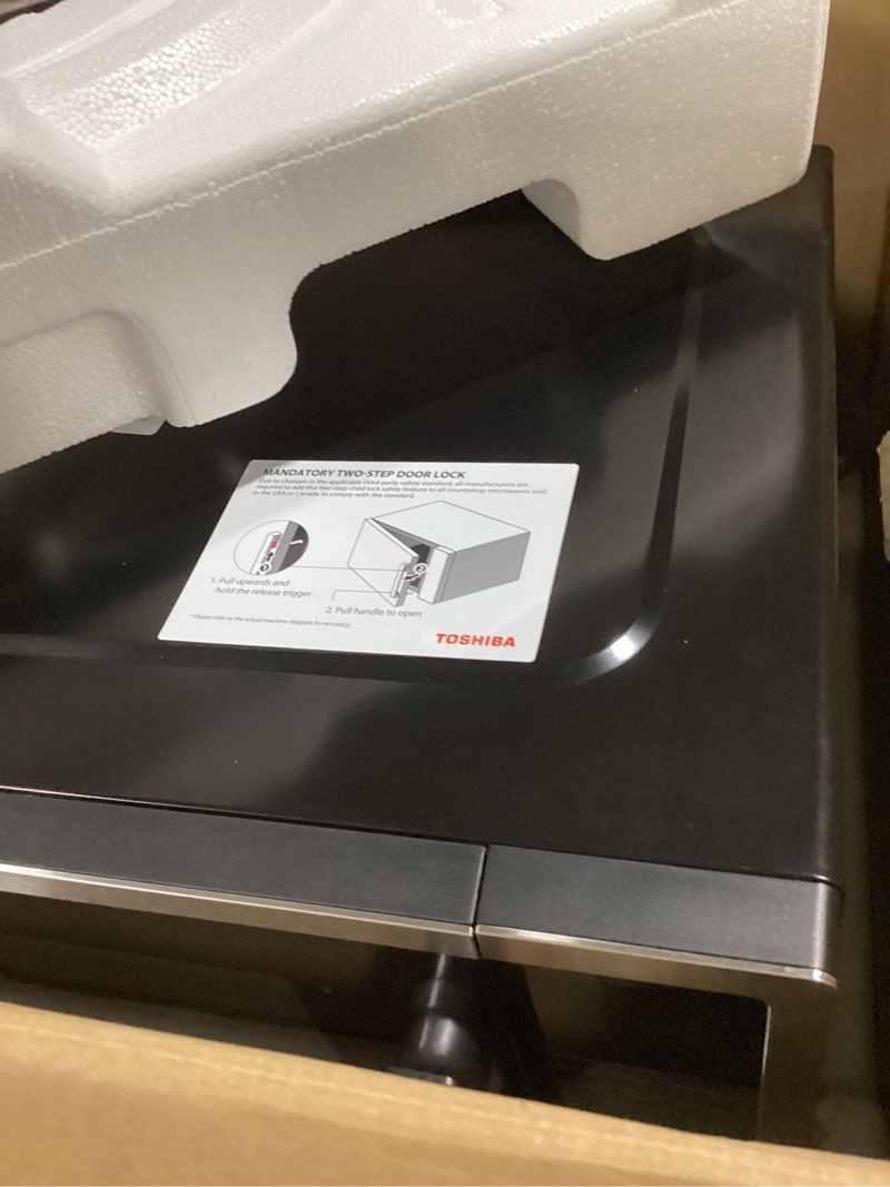 Condition photo showing As Is for TOSHIBA ML4-EM22PAIT(SS) Countertop Microwave Oven with Sensor Cook, 6 Auto Menus, Origin Inverter, Child Lock, 2.2 Cu Ft for Large Family, 16.5 Inch Removable Turntable, 1200W, Stainless Steel Inverter-2.2 Cu.Ft.