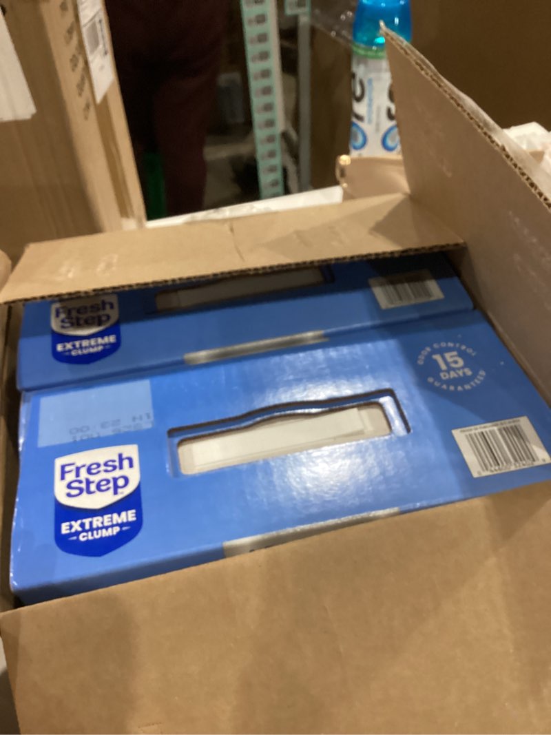 Condition photo showing New/Like New for Fresh Step Advanced Extreme Clumping Litter with Febreze Freshness with Mountain Spring Scent, Fights Odor on Contact, 37 lbs. (2 x 18.5 lb. Box)