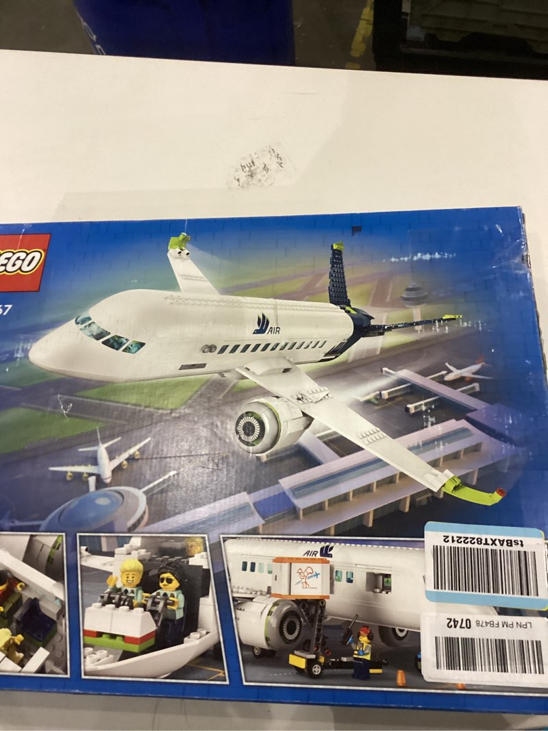 lego city passenger airplane toy - building set for boys & girls, ages 7+ - educational gift for kids - w/buildable vehicle toys & 9 minifigures - 60367 standard packaging