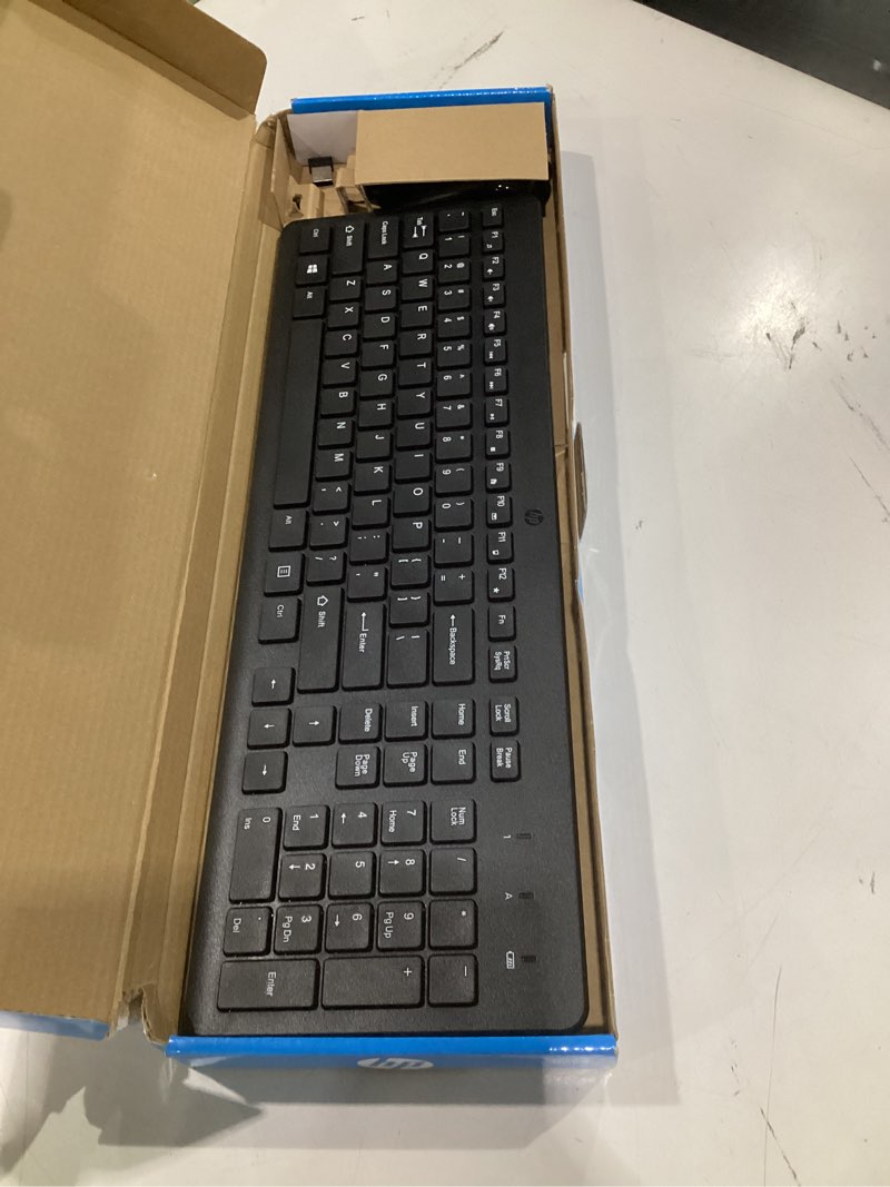 Condition photo showing Good Condition for hp 330 wireless keyboard and mouse combo - 2.4 ghz wireless usb receiver - chiclet keys, 12 keyboard shortcuts - 1600 dpi multi-surface mouse - led num lock, caps lock, scroll lock (2v9e6aa) 42.6 x 14.6 x 2.7 cm keyboard + mouse