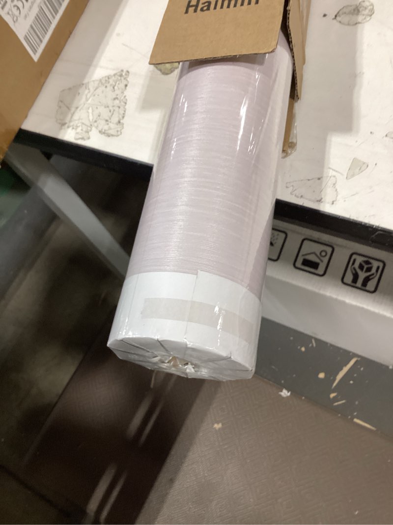 Condition photo showing New/Like New for haimin grasscloth wallpaper peel and stick 20.9in x 393in fabric contact paper wall paper textured wallpaper vertical stripes look self-adhesive thick vinyl embossed film light grey-2