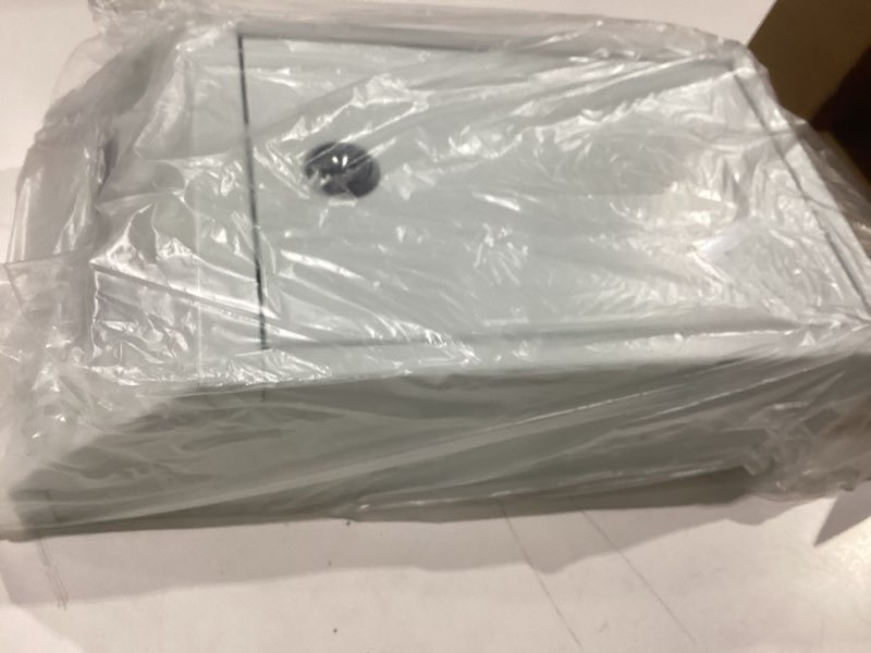 Condition photo showing New/Like New for yaocom metal money drop donation cash box for farm stand collection safe suggestion box with lock wall mounted mailbox container for home office outdoor(white,10.24 x 5.71 x 2.95 inch) white 10.24 x 5.71 x 2.95 inch no lid