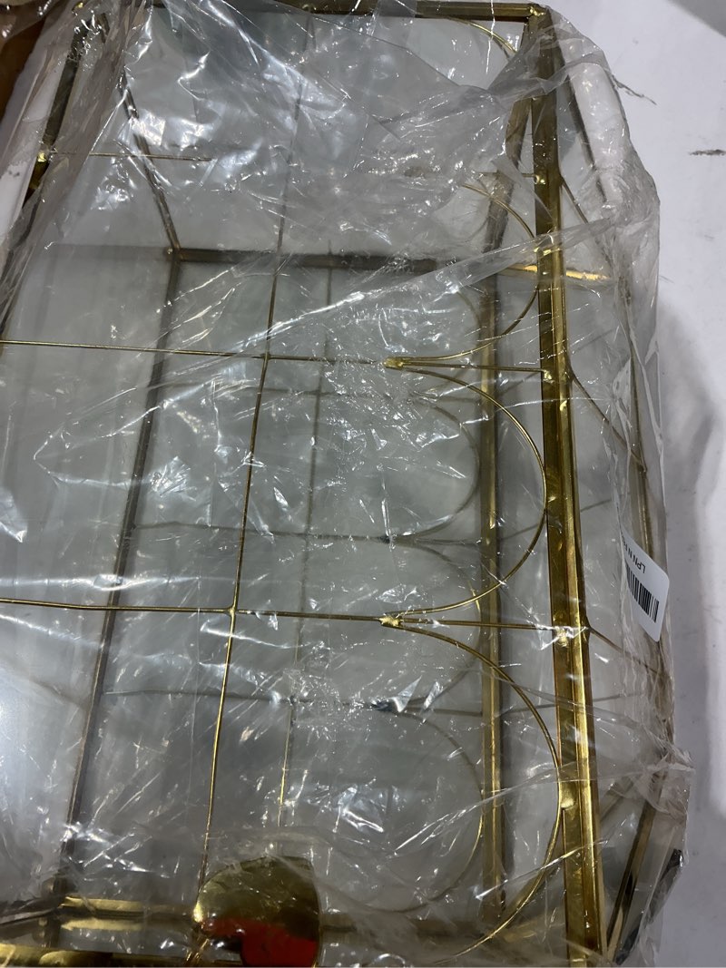 Condition photo showing New/Like New for glass wedding card box with slot, 12.5'' large clear card box gold brass gift card storage box with lock perfect for wedding receptions, baby shower, birthday party, bridal shower b-gold card box 12.6''
