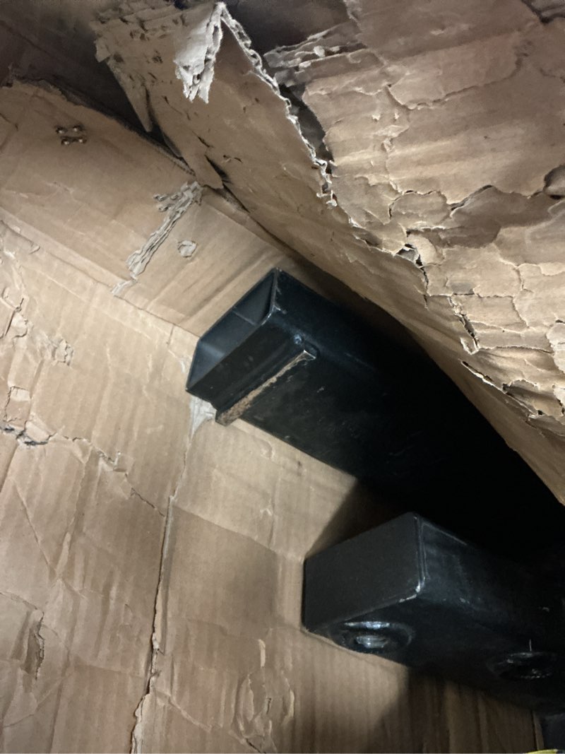 Condition photo showing As Is for VEVOR Pallet Forks, 4000 lbs Clamp on Pallet Forks, 60" Total Length Heavy Duty Pallet Forks with Adjustable Stabilizer Bar, Tractor Bucket Forks for Loader Bucket Skid Steer Tractor with Stabilizer Bar