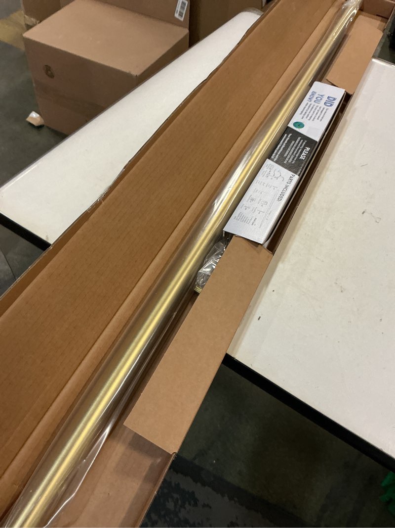 Condition photo showing Good Condition for BlastHome® Non-Adjustable Luxury Curtain Rods for Windows, 1 ¼” Rod Set, 4 foot Fixed Length, Brushed Gold Single Rod Brushed Gold 4 foot