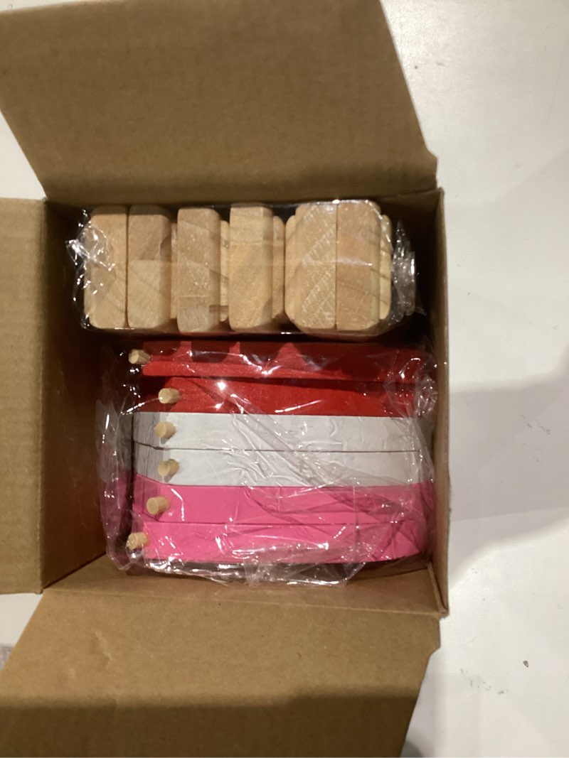 Condition photo showing New/Like New for Yousoontic 6 Pcs Valentines Day Wooden Heart Blocks Red Pink white Wood Heart Signs Table Decor Candy Rustic Valentine Centerpiece Gift Tiered Tray Decor for Home Office Mantel Pink.red,White Classic