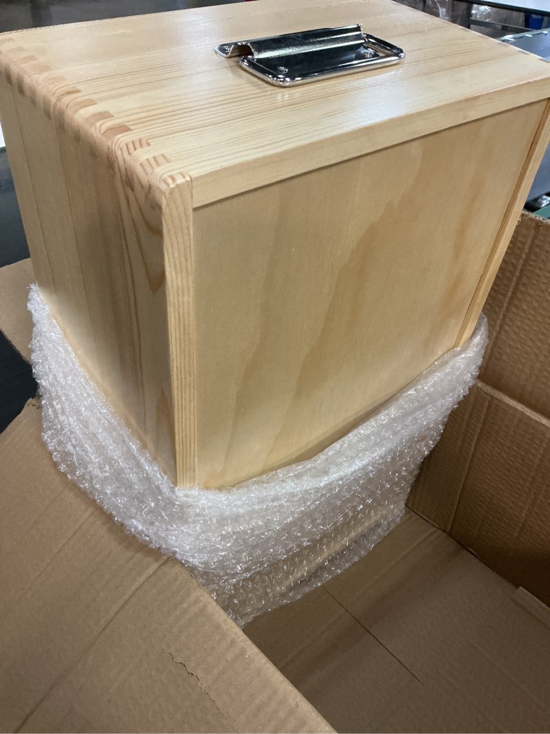 Condition photo showing Good Condition for maxdot pet casket for dogs and cats, wooden burial pet loss coffin furry loss gift for animals funeral, handmade natural wood, inner 19" l × 11" w × 7" h