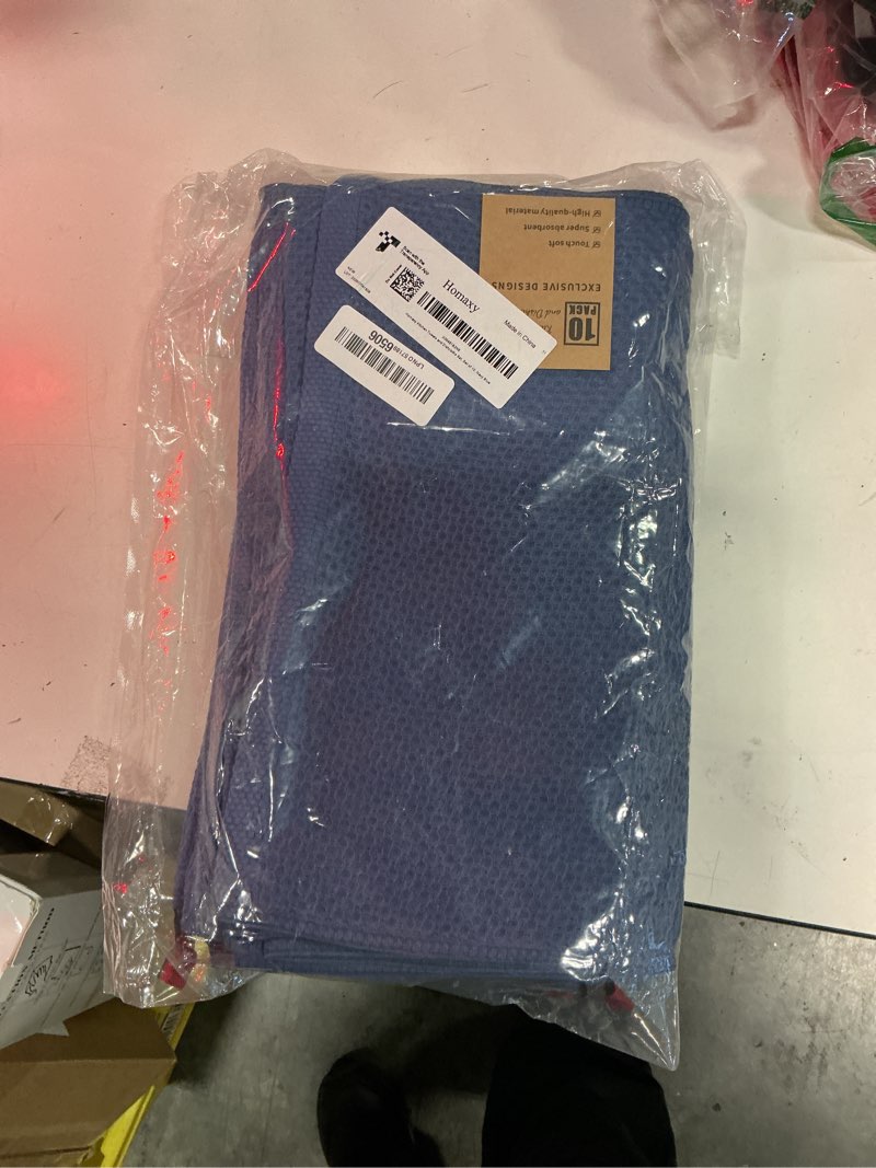 Condition photo showing New/Like New for homaxy 10 pack 100% cotton kitchen towels and dishcloths set, navy blue
