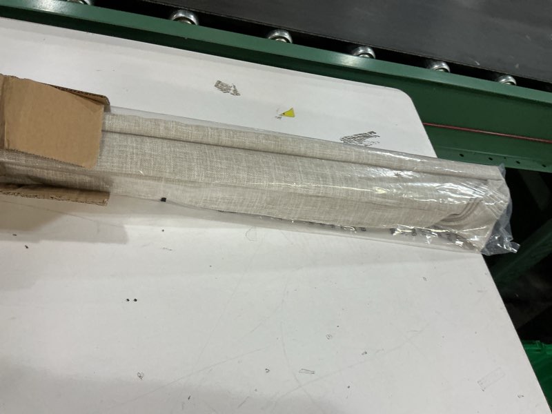 Condition photo showing New/Like New for no Drill Cordless Roman Shades for Windows, 30" W × 64" H - Light Filtering - Linen - Beige Light Filtering - Linen - Beige 30" W × 64" H