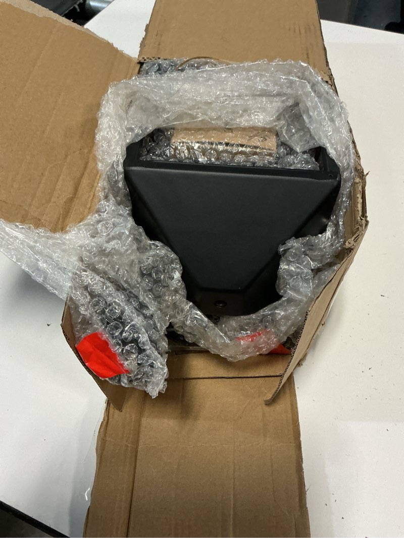 Condition photo showing Good Condition for perfnique decorative lanterns for indoor & outdoor, set of 2 black metal lanterns (22" & 19") with led timer flameless candles, farmhouse modern decor for front porch, patio, mantle black 22" & 19"
