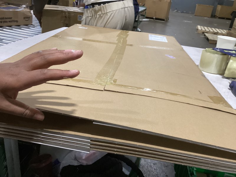 Condition photo showing As Is for 5 pack trifold poster board bulk, 36" x 48" white presentation display board, large tri fold poster corrugated cardboard for displaying photo, science fair, school project, event and competition